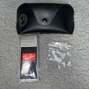 NWOT Official Ray-Ban Chromance Case Black Cleaning Cloth Ear Socks ~No Glasses~